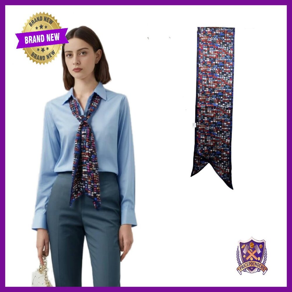 100% Mulberry Silk Scarf Hair Wrap Handbag Accessory Necktie